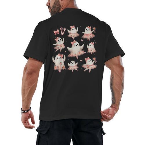 Ballet Ghost Ballet Dancer Spooky Dance Teacher Halloween Men's Back Print T-Shirt - teacherstshirts.com UK