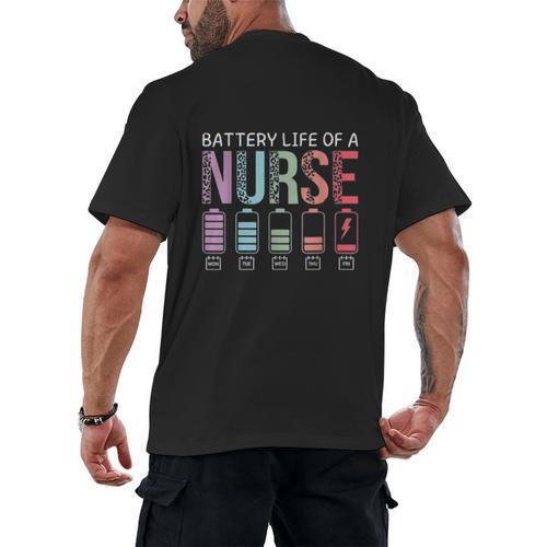 Battery Life Of A Nurse School Teacher Appreciation Men's Back Print T-Shirt - teacherstshirts.com DE