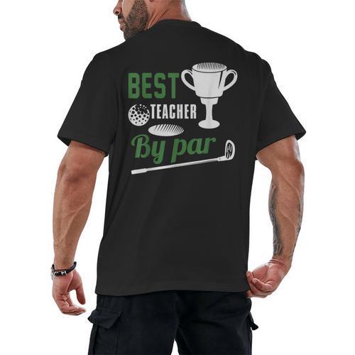 Best Teacher By Par Golf Golfer Men's Back Print T-Shirt - teacherstshirts.com AU
