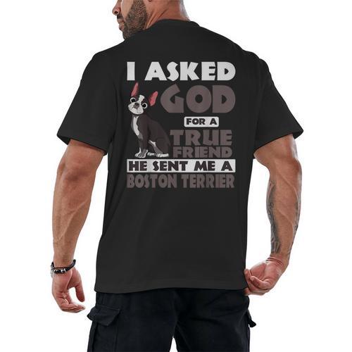 Boston Terrier American Gentleman Non-Sporting Dog Lover Men's Back Print T-Shirt - Bostonterriersmerch.com