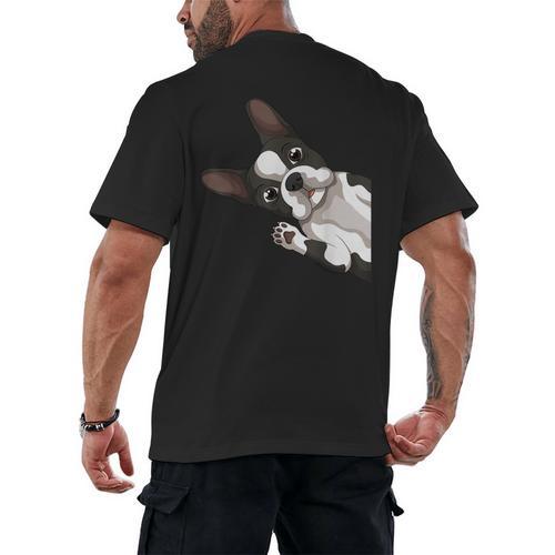 Boston Terrier Bostie Dog Kids Boys Girls Men's Back Print T-Shirt - Bostonterriersmerch.com