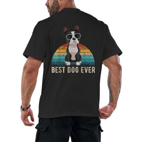 Boston Terrier Boston-Bulldog For Men Women Girls Kids Men's Back Print T-Shirt - Bostonterriersmerch.com