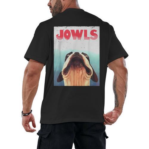 Boston Terriers Jowls Dog Mom Dog Dad Men's Back Print T-Shirt - Bostonterriersmerch.com