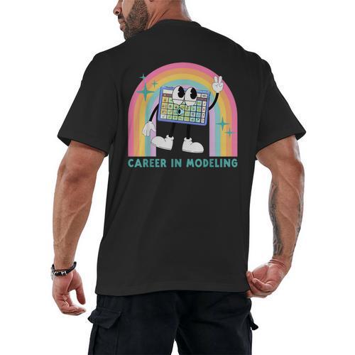 Career In Modeling AAC Teacher SLP SPED Communication Autism Men's Back Print T-Shirt - teacherstshirts.com