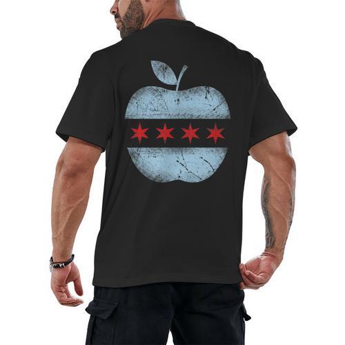 Chicago Flag Teacher School Cute Men's Back Print T-Shirt - teacherstshirts.com AU