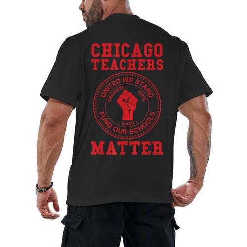 Chicago Teachers Matter Support Union Education Red For Ed Men's Back Print T-Shirt - teacherstshirts.com AU