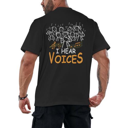 Choir Teacher I Hear Voices Chorister Church Choral Music Men's Back Print T-Shirt - teacherstshirts.com UK