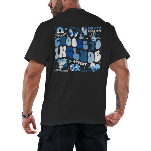 Choose To Include Inclusion Matters Autism Awareness Teacher Men's Back Print T-Shirt - teacherstshirts.com DE