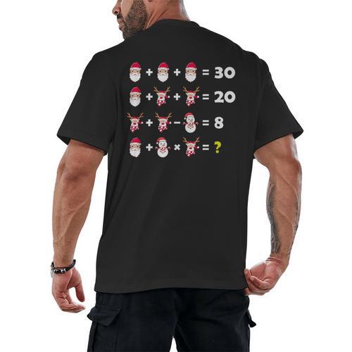 Christmas Math Quiz Teacher Equation Math Teacher Men's Back Print T-Shirt - teacherstshirts.com CA