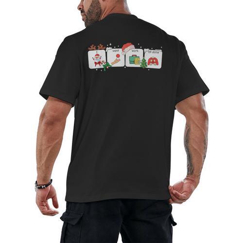 Christmas Santa Special Education SPED Teacher Xmas PJ Men's Back Print T-Shirt - teacherstshirts.com CA