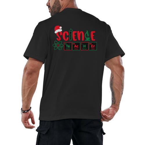 Christmas Science Teacher Santa Educator Chemical Elements Men's Back Print T-Shirt - teacherstshirts.com UK