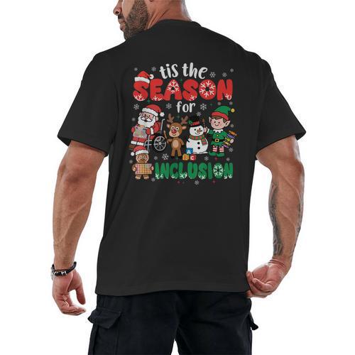 Christmas Sped Teacher Tis The Season For Inclusion Women Men's Back Print T-Shirt - teacherstshirts.com CA