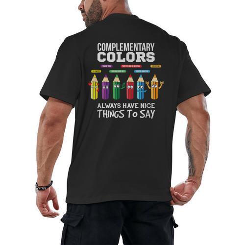Complementary Colors Pun Artist Art Teacher T-Shirt Men's Back Print T-Shirt - teacherstshirts.com AU