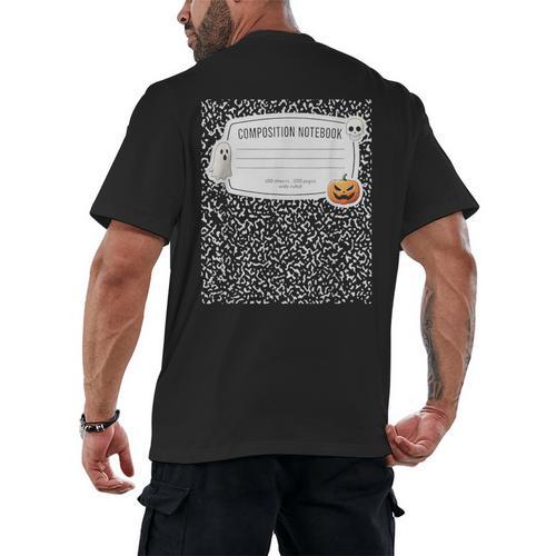 Composition Notebook Costume Adult Halloween For Teacher Men's Back Print T-Shirt - teacherstshirts.com AU