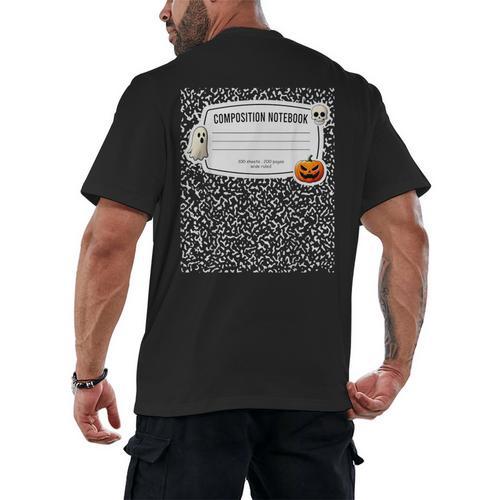 Composition Notebook Costume Adult Halloween For Teachers Men's Back Print T-Shirt - teacherstshirts.com AU