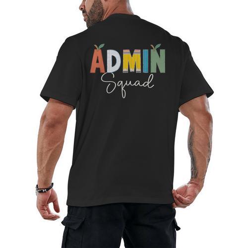 Cute Admin Squad Crew Team Back To School Teacher For Men Women Men's Back Print T-Shirt - teacherstshirts.com UK