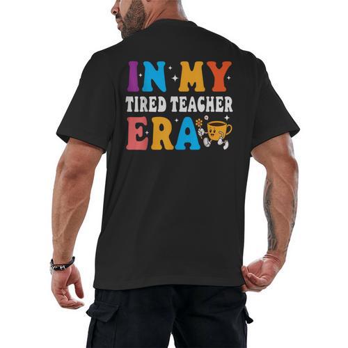 Cute Coffee Glass Face Happy Day In My Tired Teacher ERA For Men Women Men's Back Print T-Shirt - teacherstshirts.com