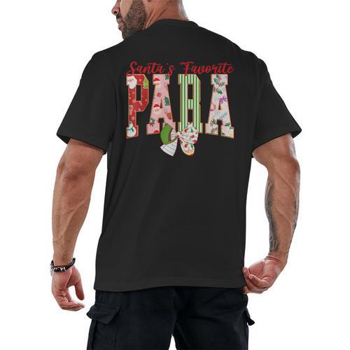 Cute Santas Favorite Para Christmas Paraprofessional Teacher Men's Back Print T-Shirt - teacherstshirts.com CA