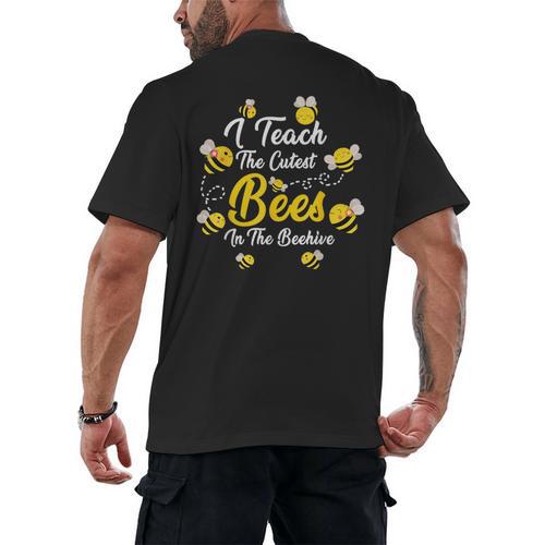 Cute I Teach The Cutest Bees In The Beehive Teacher's Day For Men Women Kids Men's Back Print T-Shirt - teacherstshirts.com