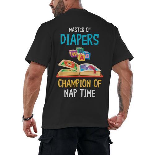 Daycare Provider Master Of Diapers Childcare Teacher Men's Back Print T-Shirt - teacherstshirts.com DE