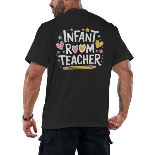 Daycare Provider Toddler Teaching Infant Room Teacher Men's Back Print T-Shirt - teacherstshirts.com DE