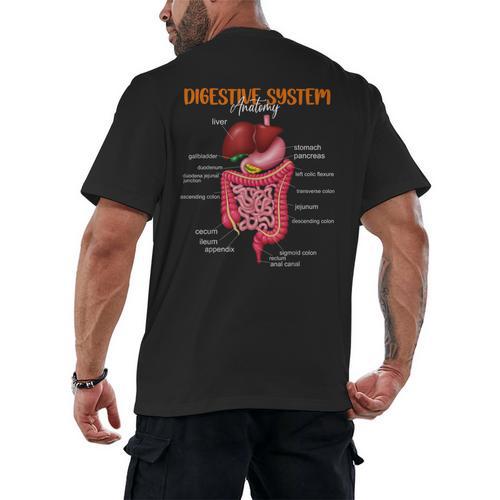 Digestive System Anatomy Anatomical Biology Teacher Men's Back Print T-Shirt - teacherstshirts.com CA