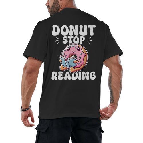 Donut Stop Reading Kawaii Teacher Preschool Kindergarten Men's Back Print T-Shirt - teacherstshirts.com