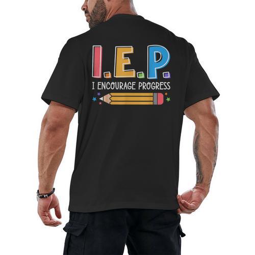 I E P I Encourage Progress Special Education Teacher Men's Back Print T-Shirt - teacherstshirts.com AU