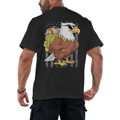 Eagle First Day Of School Teacher Back To School Eagle Men's Back Print T-Shirt - teacherstshirts.com UK