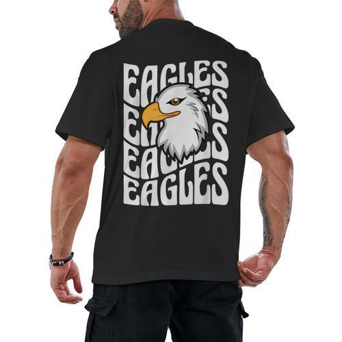 Eagles School Sports Fan Team Spirit Teacher Parent Student Men's Back Print T-Shirt - teacherstshirts.com AU