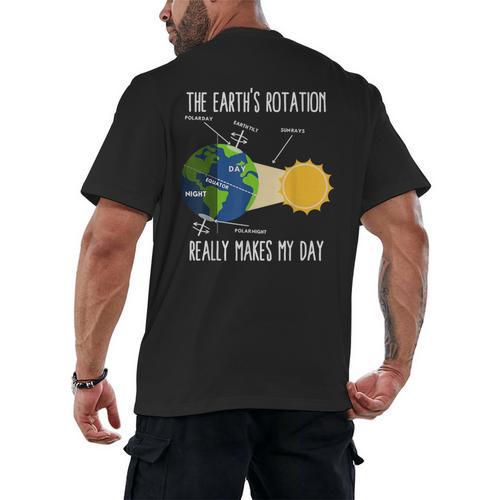 Earth Rotation Earth Day Science Teacher Kids Women Men's Back Print T-Shirt - teacherstshirts.com UK