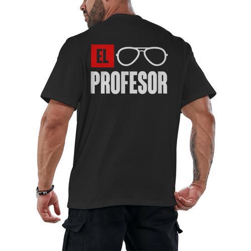 El Professor Money Costume Profesor Glasses Men Teacher Gift Men's Back Print T-Shirt - teacherstshirts.com