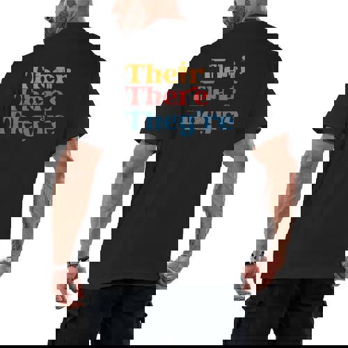 English Teacher Their There Theyre Grammar Men Women Men&#x27;s Back Print T-Shirt - teacherstshirts.com