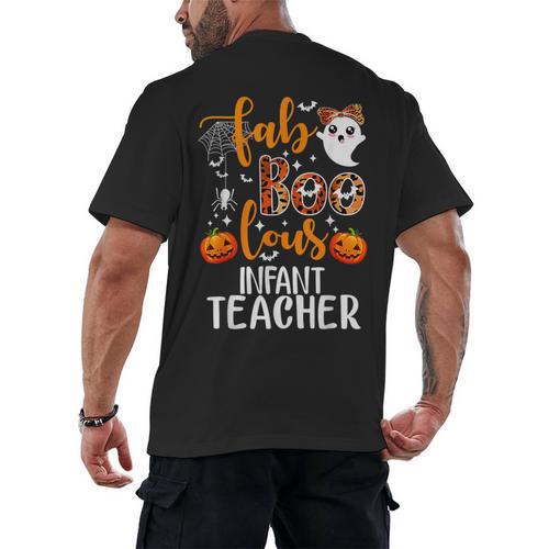 Faboolous INFANT Teacher Halloween Men's Back Print T-Shirt - teacherstshirts.com CA