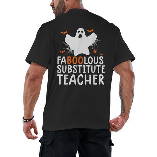 Faboolous Substitute Teacher Halloween Costume Men's Back Print T-Shirt - teacherstshirts.com