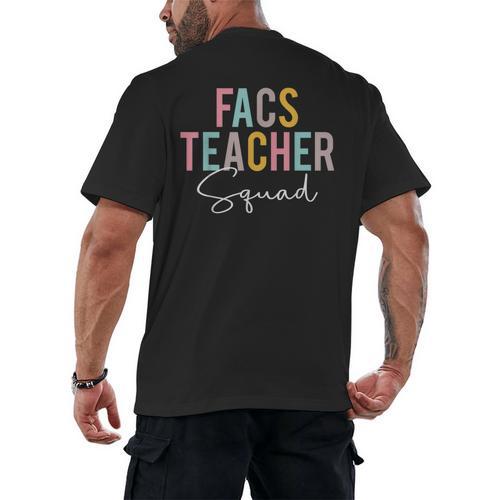 FACS Teacher Squad Colorful Appreciation Day Back To School Men Women Girls Kids Men's Back Print T-Shirt - teacherstshirts.com