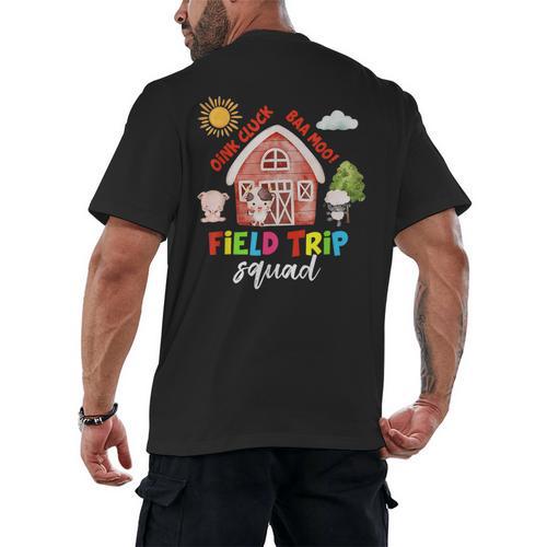 Farm Field Trip Squad Field Day 2025 Teachers Students Men's Back Print T-Shirt - teacherstshirts.com