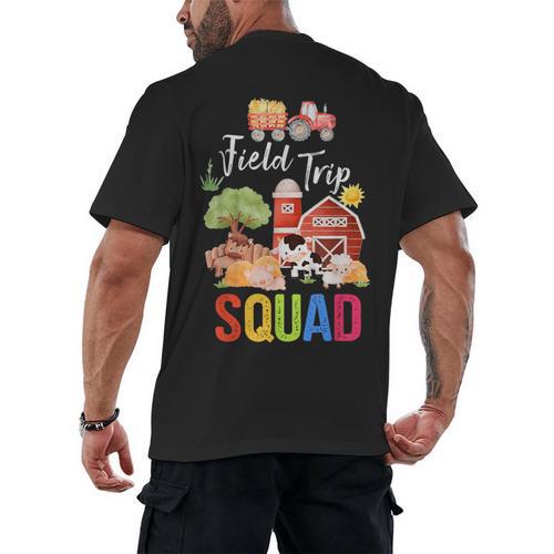Farm Trip Field Trip Squad Farm Visit Teachers Students Men's Back Print T-Shirt - teacherstshirts.com AU