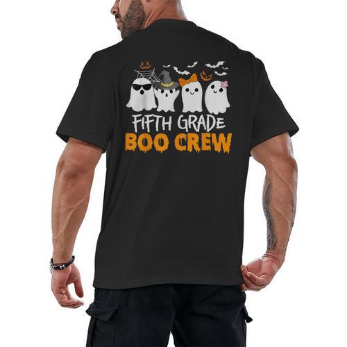 Fifth Grade Boo Crew Halloween Teacher Costume Men's Back Print T-Shirt - teacherstshirts.com UK