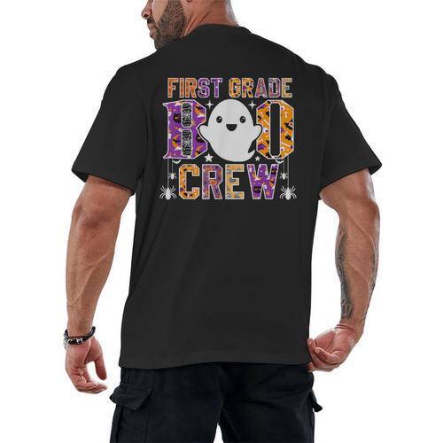 First Grade Boo Crew Teacher Student Halloween Costume Men's Back Print T-Shirt - teacherstshirts.com DE