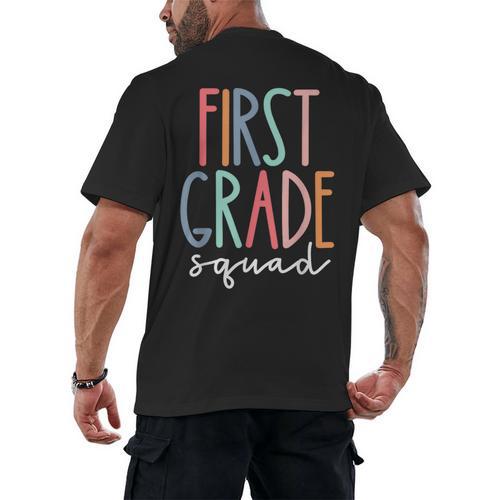 First Grade Squad 1st Grade Teacher Crew Back To School Team Men's Back Print T-Shirt - teacherstshirts.com DE