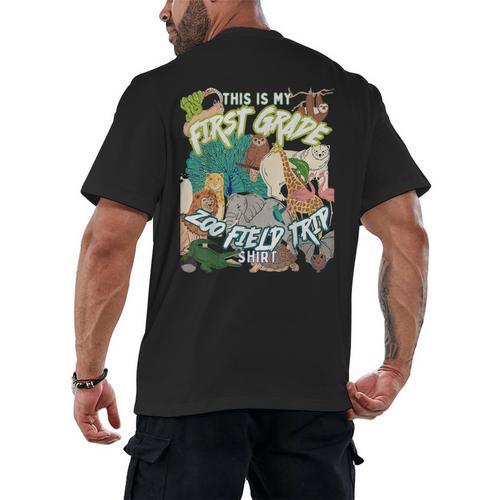 First Grade Zoo Field Trip Matching Student Teacher Class Men's Back Print T-Shirt - teacherstshirts.com AU