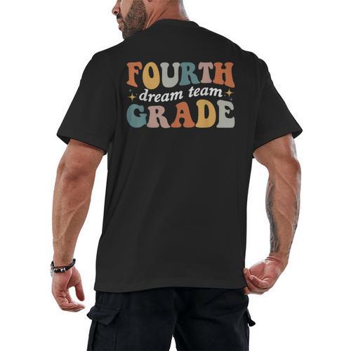 Fourth Grade Dream Team 4th Grade Teacher Back To School Men's Back Print T-Shirt - teacherstshirts.com