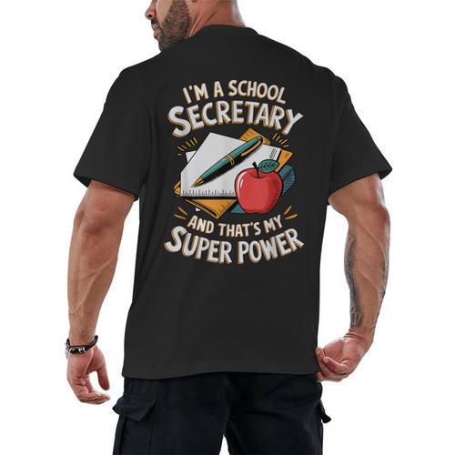 Front Office Teacher Admin Mother I'm A School Secretary Men's Back Print T-Shirt - teacherstshirts.com