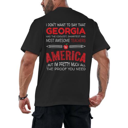 Georgia Teachers Classroom Tshirt Men's Back Print T-Shirt - teacherstshirts.com