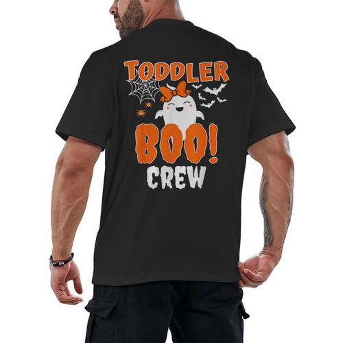 Girl Toddler Boo Crew Daycare Teacher Halloween Party Men's Back Print T-Shirt - teacherstshirts.com AU
