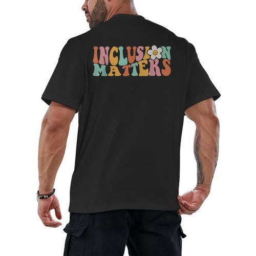 Gnoovy Vintage Inclusion Matters Special Education Teacher Men's Back Print T-Shirt - teacherstshirts.com AU