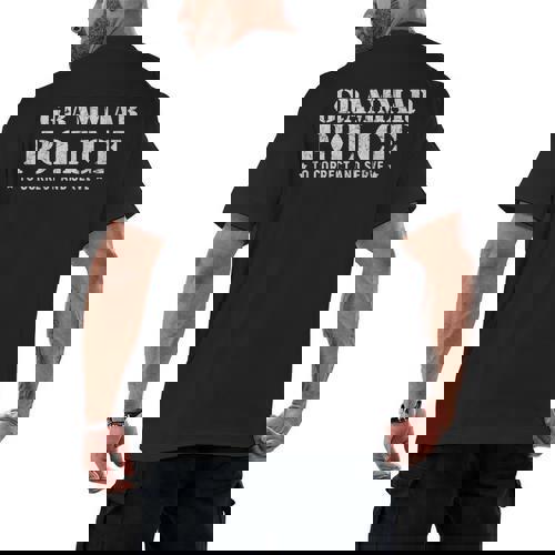 Grammar Police T Shirt English Teacher Men&#x27;s Back Print T-Shirt - teacherstshirts.com