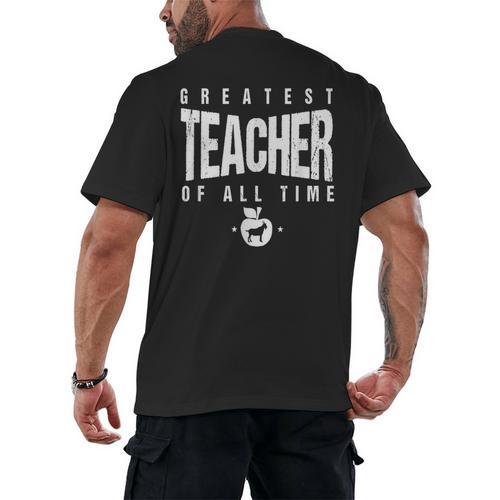 Greatest Teacher Of All Time Teachers Day 1 Teacher Goat Men's Back Print T-Shirt - teacherstshirts.com UK