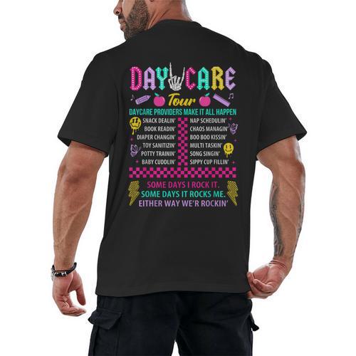 Groovy Day Care Some Days I Rock It Day Care Teacher Life Men's Back Print T-Shirt - teacherstshirts.com AU